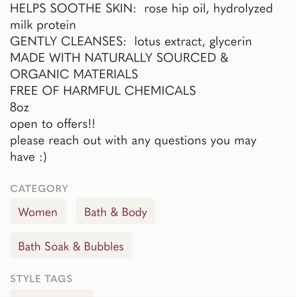 whish Bath & Body Nwt Whish Rose Hip Lotus Mineral Milk Bath Poshmark